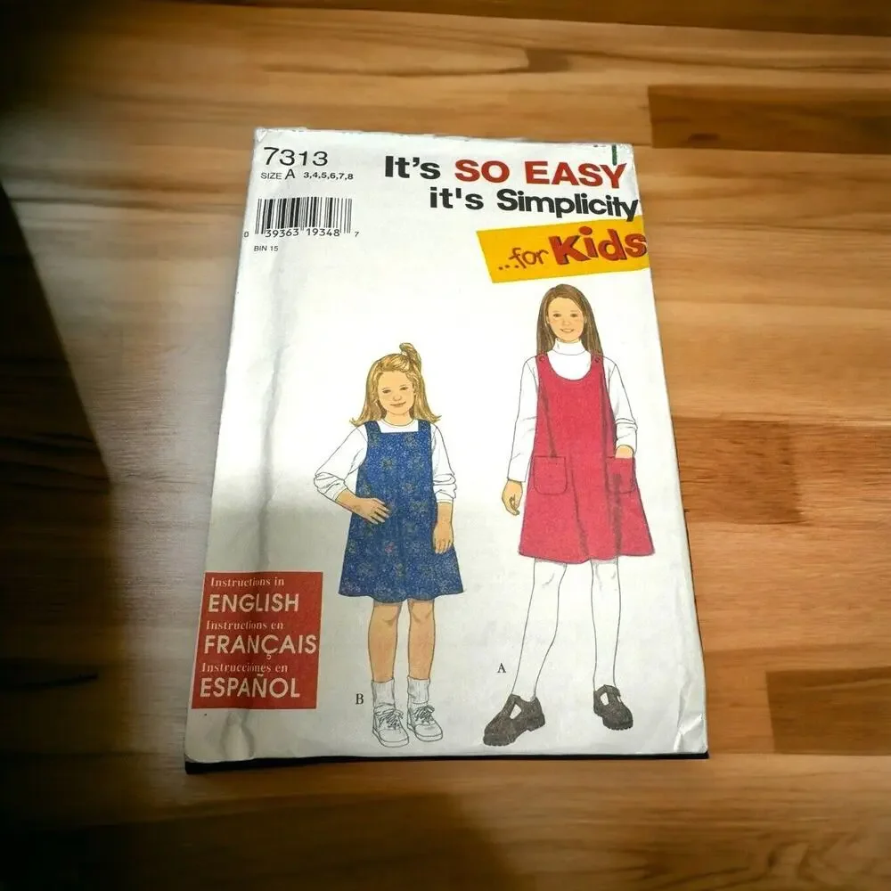 It's So Easy It's‎ Simplicity For Kids Jumper 7313 Pattern Child's 3-8 Uncut FF